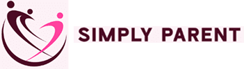 Simply Parent logo with abstract figures.